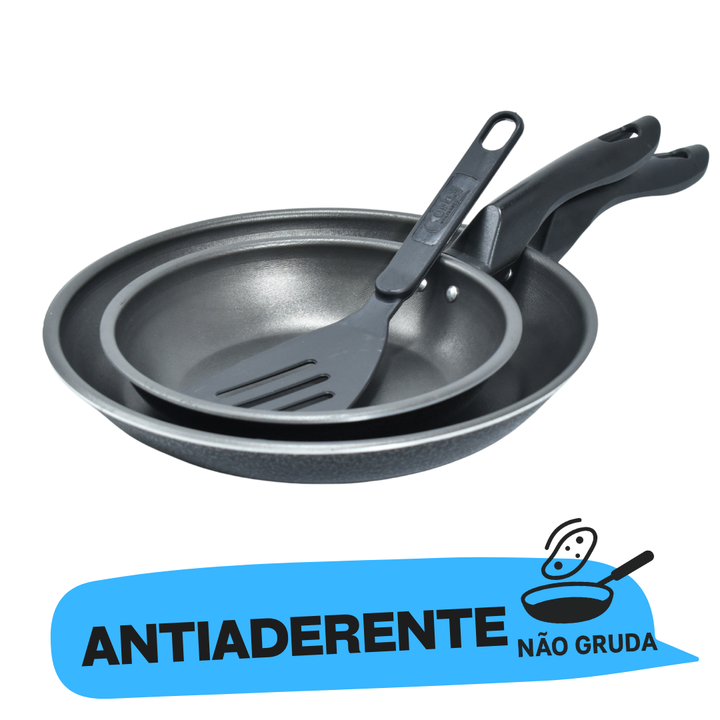 Kit 2 Frigideiras Antiaderentes + Espátula Corbã