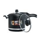 Panela de Pressão Qatar Preto  Mt 5.5 Litros com Tampa de Vidro – Corbã