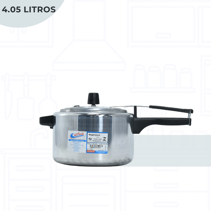 Panela de Pressão Clássica Polido  4,05 Litros – Corbã