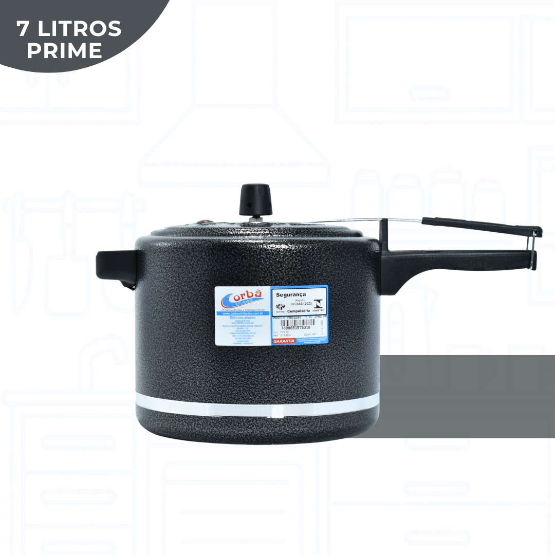 Panela de Pressão Clássica Craqueada Prime 7L – Corbã