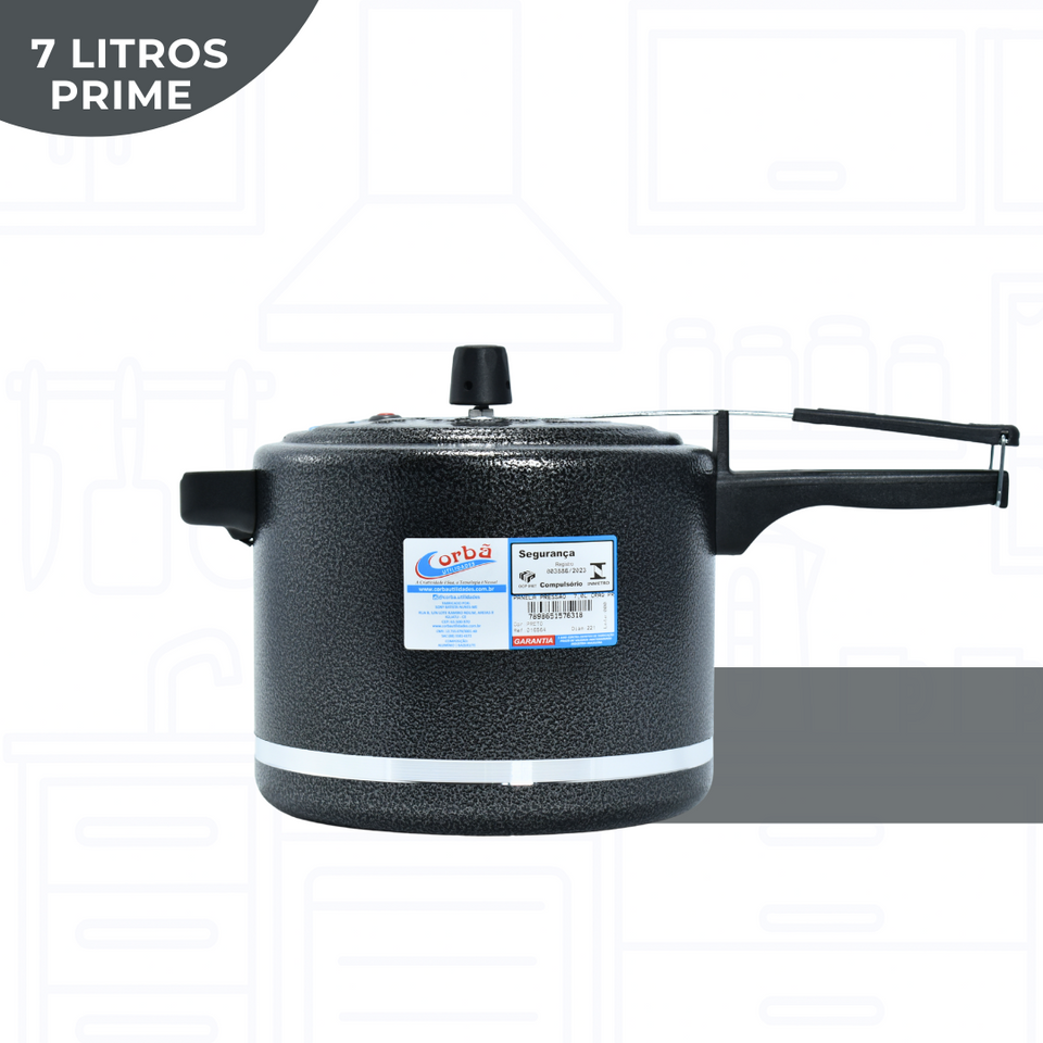 Panela de Pressão Clássica Craqueada Prime 7L – Corbã