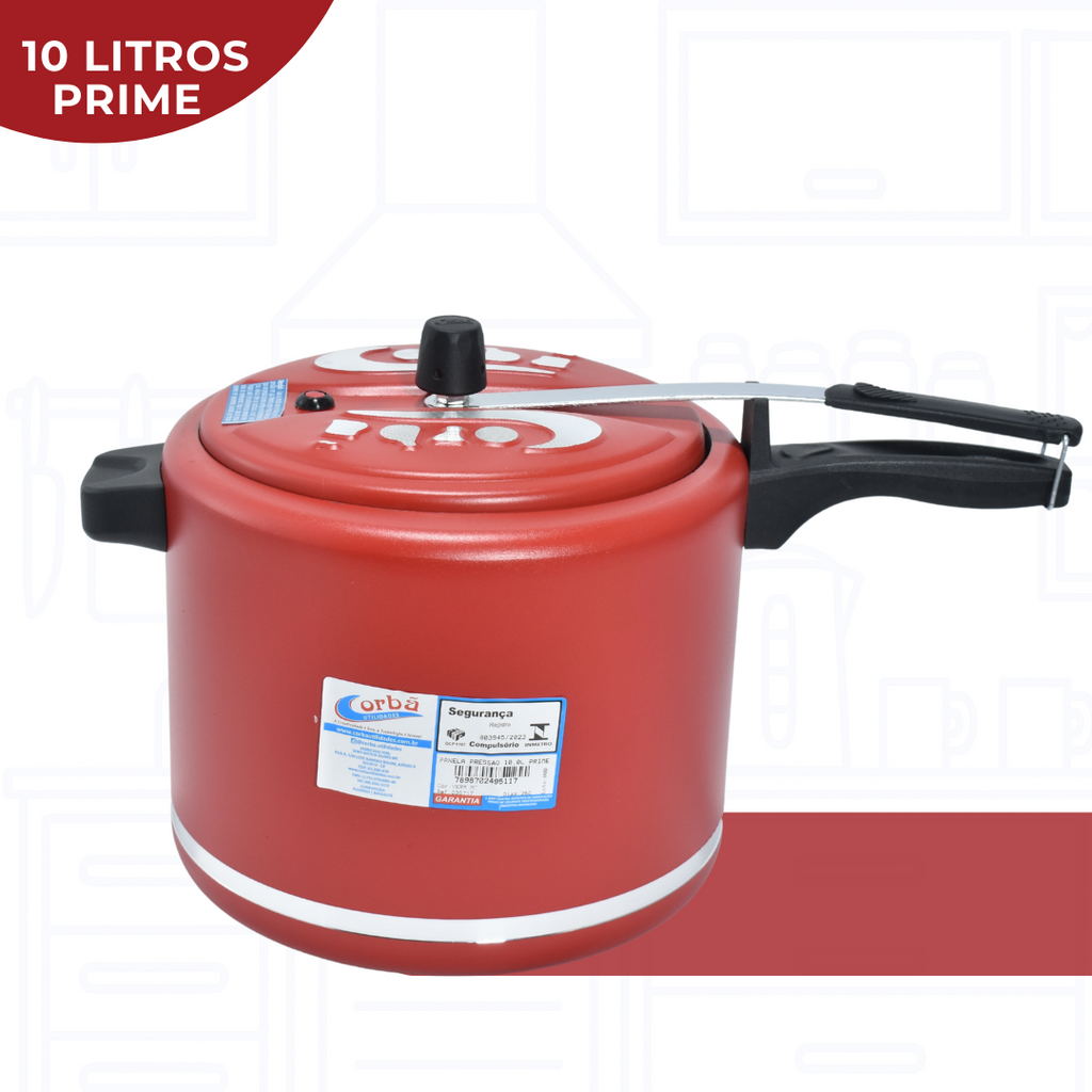 Panela de Pressão Clássica Verm MT Prime 10L – Corbã