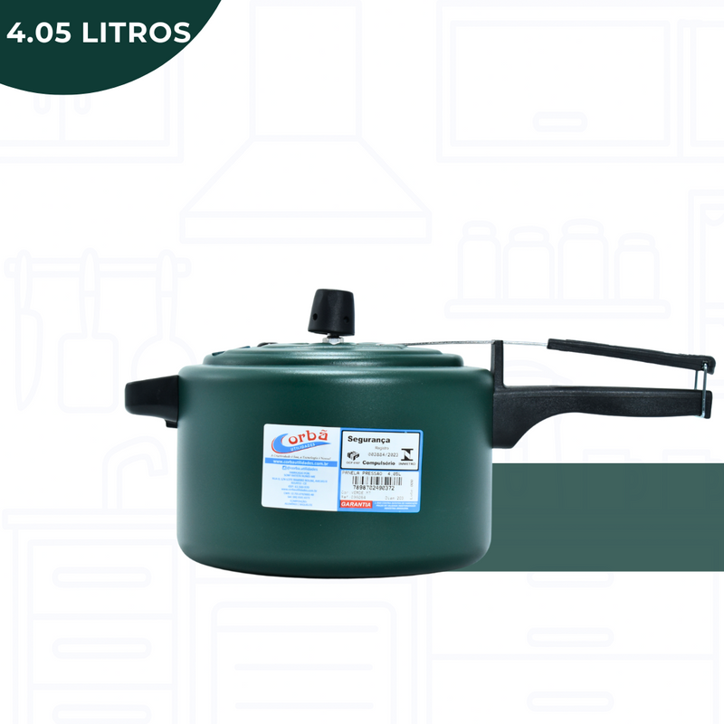 Panela de Pressão Clássica Verde Mt 4,05 Litros – Corbã