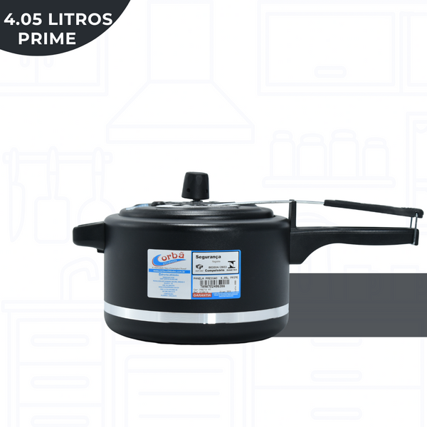Panela de Pressão Clássica Preto Mt  4,05 Litros Prime – Corbã