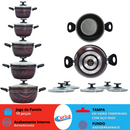 JOGO DE PANELAS 5 PEÇAS QATAR ANTIADERENTE VERMELHOR ESTAMPADO