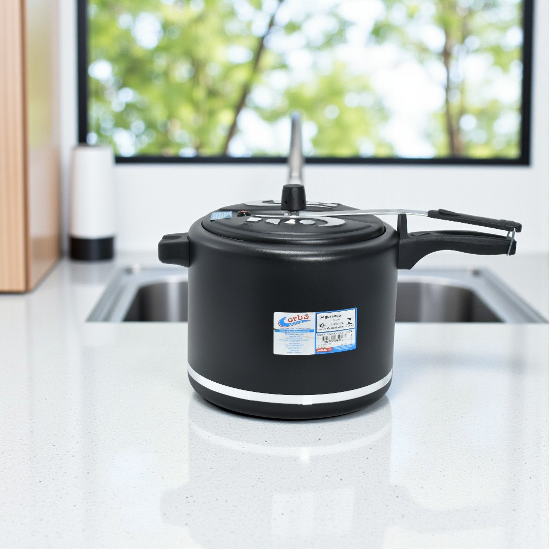 Panela de Pressão Clássica Preto MT Prime 10L – Corbã