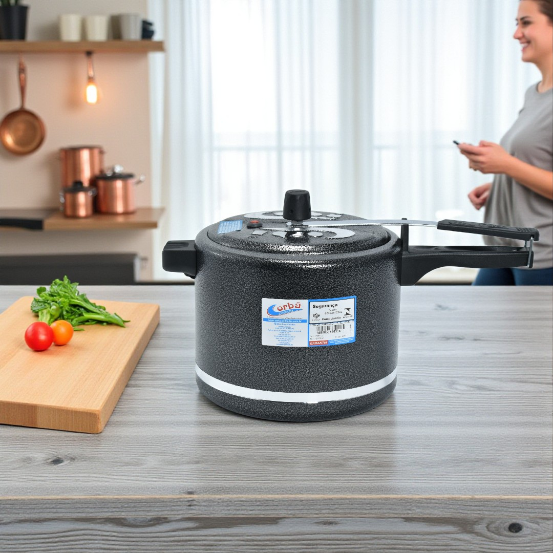 Panela de Pressão Clássica Craqueada Prime 7L – Corbã
