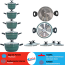 JOGO DE PANELAS 5 PEÇAS QATAR  VERDE MT