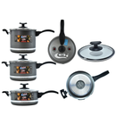 KIT PANELA DE PRESSÃO QATAR CORBÃ  ANTIADERENTE TEFLON GRAFITE COM  TAMPA DE PRESSÃO MULTIFUNCIONAL