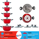 JOGO DE PANELAS 5 PEÇAS QATAR  VERMELHA MT CORBÃ