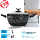 JOGO DE PANELAS 5 PEÇAS QATAR ANTIADERENTE PRETO ESTAMPADO