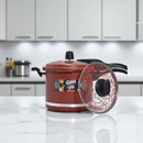 Panela de Pressão Qatar Vermelho 5.5 Litros com Tampa de Vidro – Antiaderente Corbã