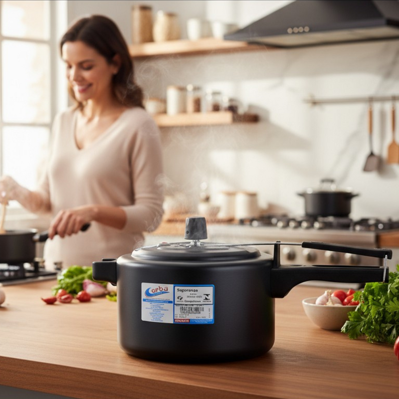 Panela de Pressão Clássica Preto Mt 4,05 Litros – Corbã
