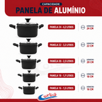 Conjunto de Panelas Antiaderente Frame  5 Peças  Preta com Tampas de Vidro – Corbã