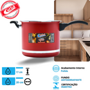 KIT PANELA DE PRESSÃO QATAR CORBÃ VERMELHO MT COM  TAMPA DE PRESSÃO MULTIFUNCIONAL