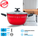 JOGO DE PANELAS 5 PEÇAS QATAR  VERMELHA MT CORBÃ