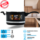 KIT PANELA DE PRESSÃO QATAR CORBÃ PRETO MT COM  TAMPA DE PRESSÃO MULTIFUNCIONAL