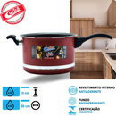 KIT PANELA DE PRESSÃO QATAR CORBÃ  ANTIADERENTE TEFLON VERMELHO COM  TAMPA DE PRESSÃO MULTIFUNCIONAL