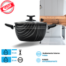 JOGO DE PANELAS 5 PEÇAS QATAR ANTIADERENTE PRETO ESTAMPADO