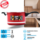 KIT PANELA DE PRESSÃO QATAR CORBÃ VERMELHO MT COM  TAMPA DE PRESSÃO MULTIFUNCIONAL
