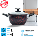 JOGO DE PANELAS 5 PEÇAS QATAR ANTIADERENTE VERMELHOR ESTAMPADO