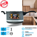 KIT PANELA DE PRESSÃO QATAR CORBÃ  ANTIADERENTE TEFLON GRAFITE COM  TAMPA DE PRESSÃO MULTIFUNCIONAL