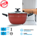 JOGO DE PANELAS 5 PEÇAS QATAR ANTIADERENTE VERMELHO MT