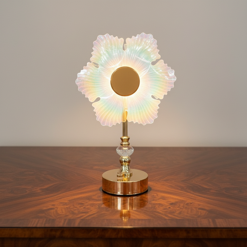 Luminária Abajur Cristal LED Recarregável com 3 Níveis de Luz | Corbã Utilidades