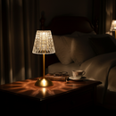 Luminária Abajur Cristal LED Recarregável com 3 Níveis de Luz | Corbã Utilidades