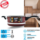 KIT PANELA DE PRESSÃO QATAR CORBÃ  ANTIADERENTE TEFLON VERMELHO COM  TAMPA DE PRESSÃO MULTIFUNCIONAL