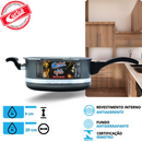 KIT PANELA DE PRESSÃO QATAR CORBÃ  ANTIADERENTE TEFLON GRAFITE COM  TAMPA DE PRESSÃO MULTIFUNCIONAL