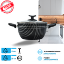 JOGO DE PANELAS 5 PEÇAS QATAR ANTIADERENTE PRETO ESTAMPADO