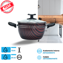 JOGO DE PANELAS 5 PEÇAS QATAR ANTIADERENTE VERMELHOR ESTAMPADO