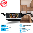 KIT PANELA DE PRESSÃO QATAR CORBÃ PRETO MT COM  TAMPA DE PRESSÃO MULTIFUNCIONAL