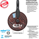 KIT PANELA DE PRESSÃO QATAR CORBÃ  ANTIADERENTE ESTAMPADO VERMELHO COM  TAMPA DE PRESSÃO MULTIFUNCIONAL