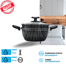 JOGO DE PANELAS 5 PEÇAS QATAR ANTIADERENTE PRETO ESTAMPADO