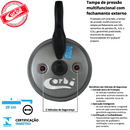 KIT PANELA DE PRESSÃO QATAR CORBÃ  ANTIADERENTE TEFLON GRAFITE COM  TAMPA DE PRESSÃO MULTIFUNCIONAL