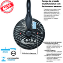 KIT PANELA DE PRESSÃO QATAR CORBÃ  ANTIADERENTE ESTAMPADO GRAFITE COM  TAMPA DE PRESSÃO MULTIFUNCIONAL