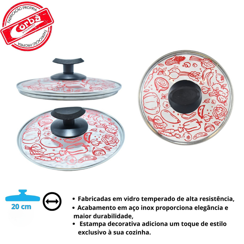 KIT PANELA DE PRESSÃO QATAR CORBÃ  ANTIADERENTE TEFLON VERMELHO COM  TAMPA DE PRESSÃO MULTIFUNCIONAL
