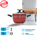 JOGO DE PANELAS 5 PEÇAS QATAR ANTIADERENTE VERMELHO MT