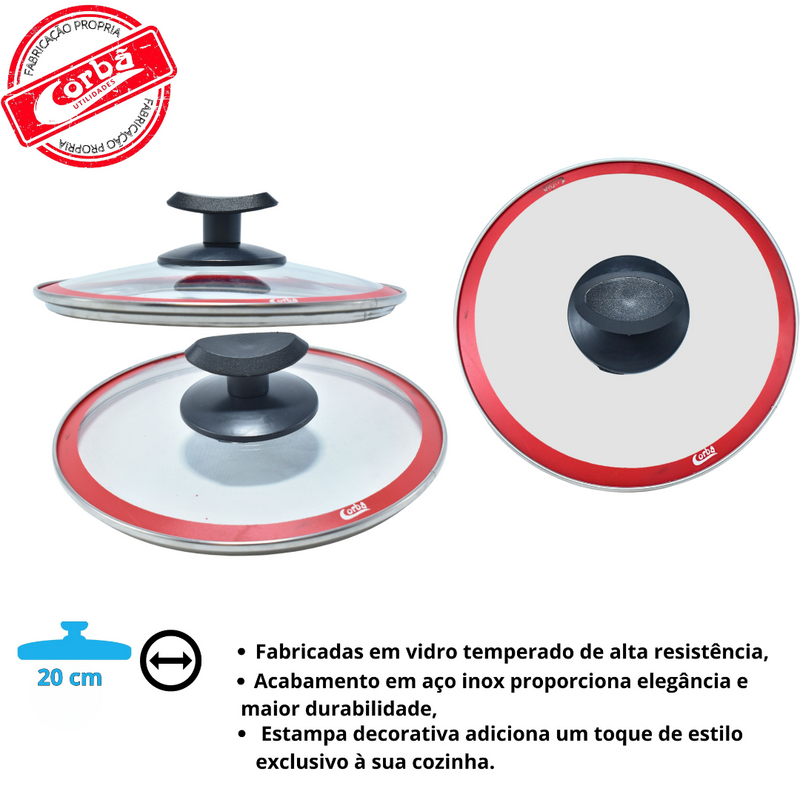 KIT PANELA DE PRESSÃO QATAR CORBÃ VERMELHO MT COM  TAMPA DE PRESSÃO MULTIFUNCIONAL