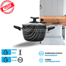 JOGO DE PANELAS 5 PEÇAS QATAR ANTIADERENTE PRETO ESTAMPADO