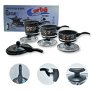 KIT PANELA DE PRESSÃO QATAR CORBÃ  ANTIADERENTE ESTAMPADO GRAFITE COM  TAMPA DE PRESSÃO MULTIFUNCIONAL