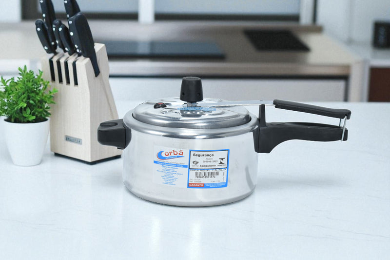 Panela de Pressão Clássica 2,5 Litros Polida  Corbã