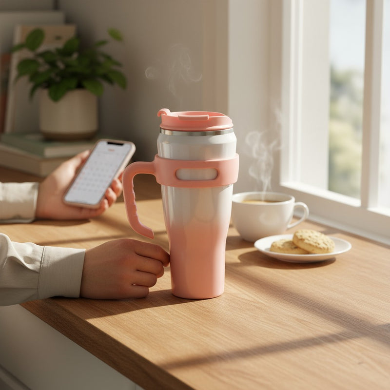 Copo Térmico  Premium com Alça e Canudo Inox | Corbã Utilidades