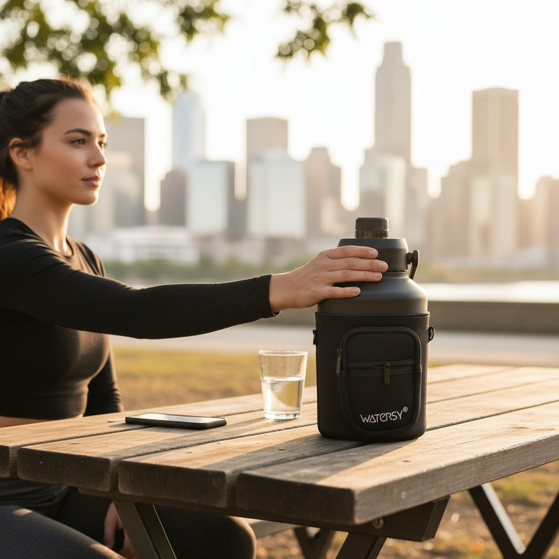 Garrafa Térmica Watersy com Bolsa  64oz.(aprox. 1893ml)