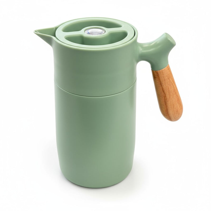 Garrafa Térmica com Alça de Madeira 1600ML | Corbã Utilidades