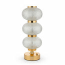 Luminária Abajur Cristal LED Recarregável com 3 Níveis de Luz | Corbã Utilidades