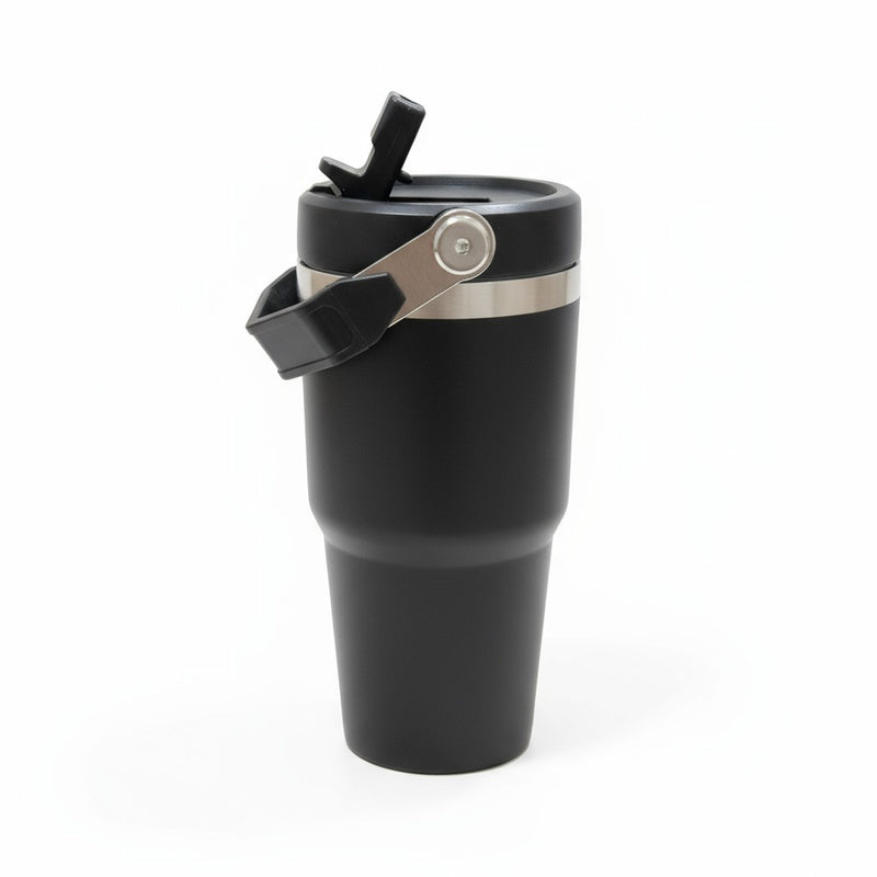 Copo Térmico Premium com Tampa Flip e Alça Metálica 600ml  | Corbã Utilidades