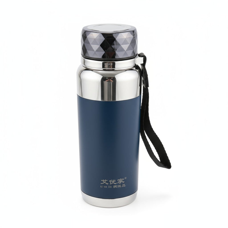 Garrafa Térmica Premium com Tampa Texturizada e Alça de Mão | Corbã Utilidades